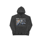 Black washed grey hoodie with 2001 A Space Odyssey Stanley Kubrick graphic on a white background