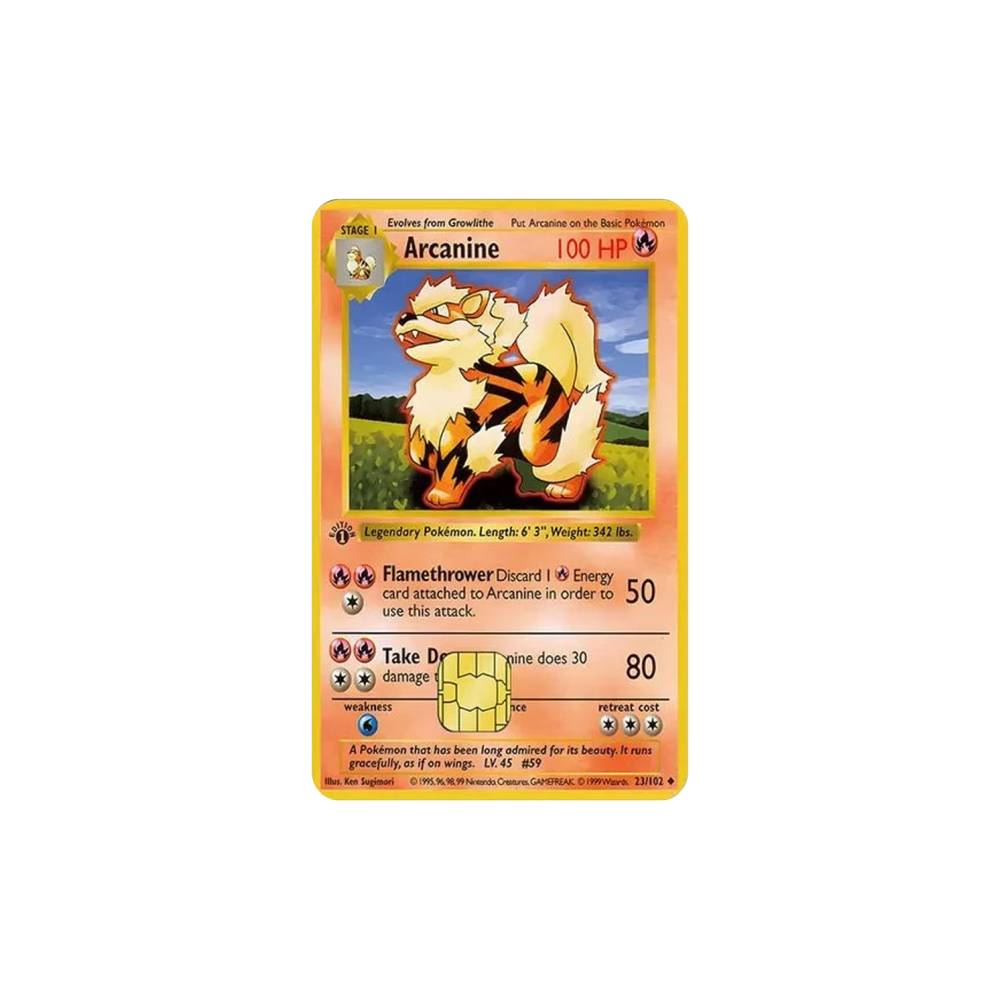 Arcanine PKMN TCG Card Cover Sticker