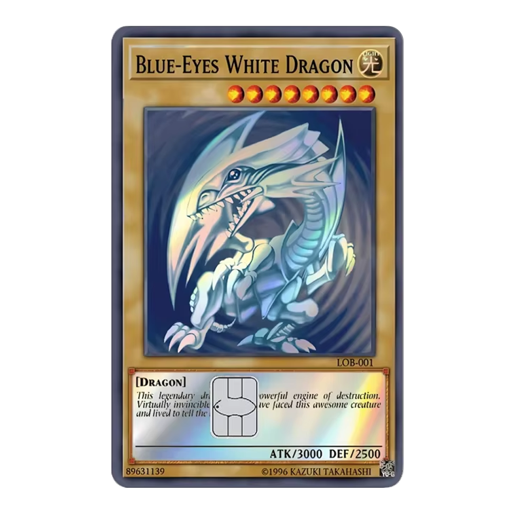 HOLO Blue-Eyes White Dragon YGO! TCG Card Cover Sticker