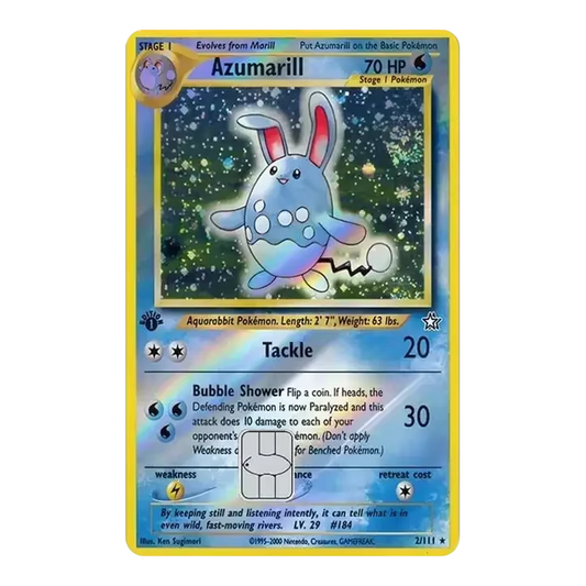 HOLO Azumarill PKMN TCG Card Cover Sticker