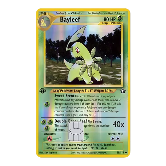 HOLO Bayleef PKMN TCG Card Cover Sticker