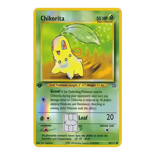 HOLO Chikorita PKMN TCG Card Cover Sticker