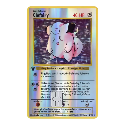HOLO Clefairy PKMN TCG Card Cover Sticker