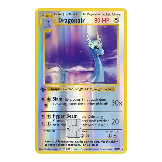 HOLO Dragonair PKMN TCG Card Cover Sticker
