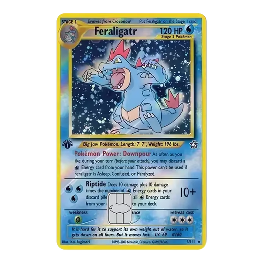 HOLO Feraligatr PKMN TCG Card Cover Sticker