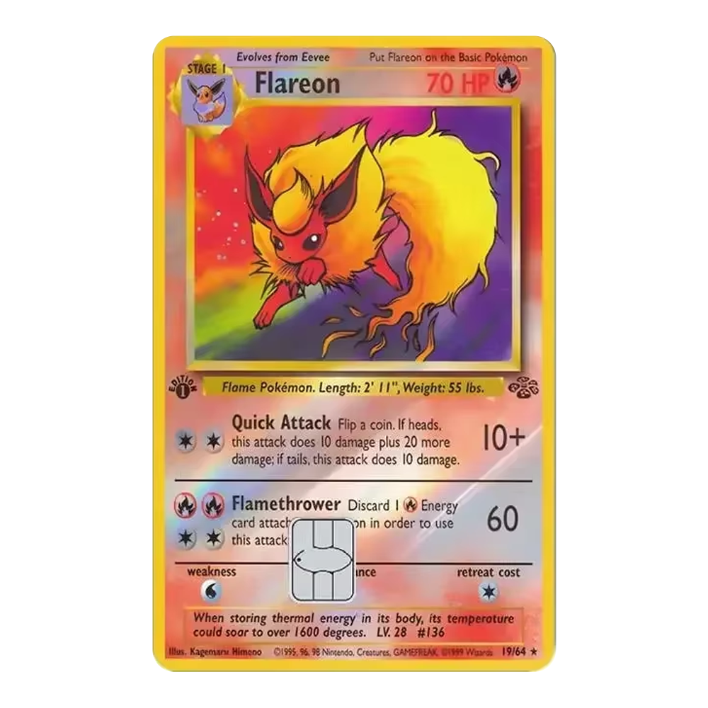 HOLO Flareon PKMN TCG Card Cover Sticker