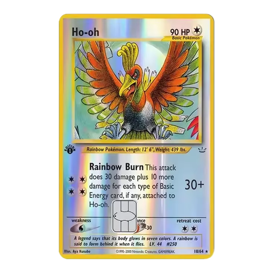 HOLO Ho-oh PKMN TCG Card Cover Sticker