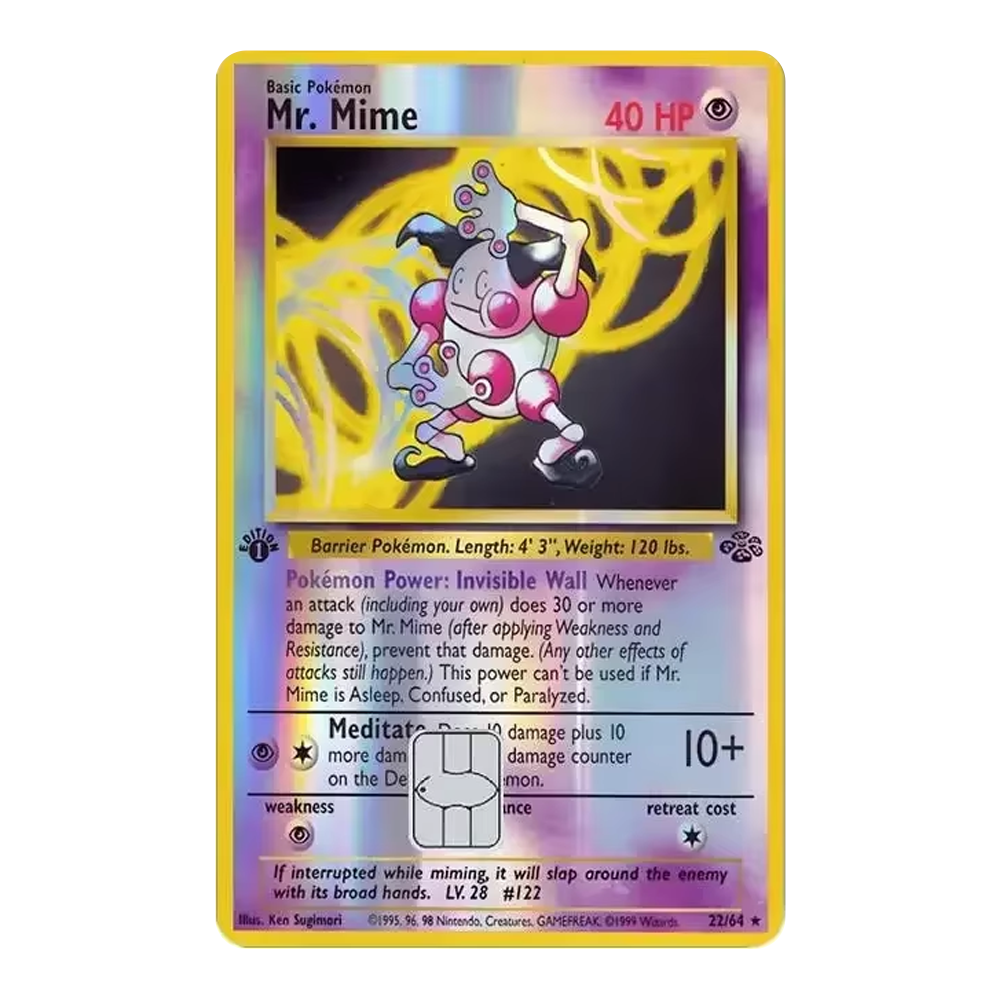 HOLO Mr. Mime PKMN TCG Card Cover Sticker