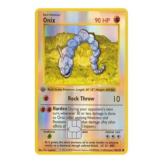 HOLO Onix PKMN TCG Card Cover Sticker