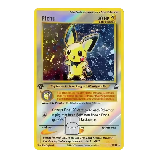 HOLO Pichu PKMN TCG Card Cover Sticker