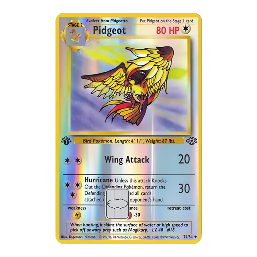 HOLO Pidgeot PKMN TCG Card Cover Sticker