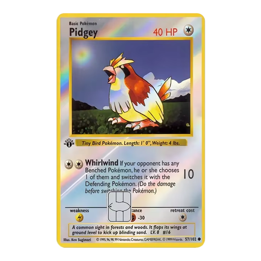 HOLO Pidgey PKMN TCG Card Cover Sticker