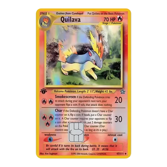 HOLO Quilava PKMN TCG Card Cover Sticker