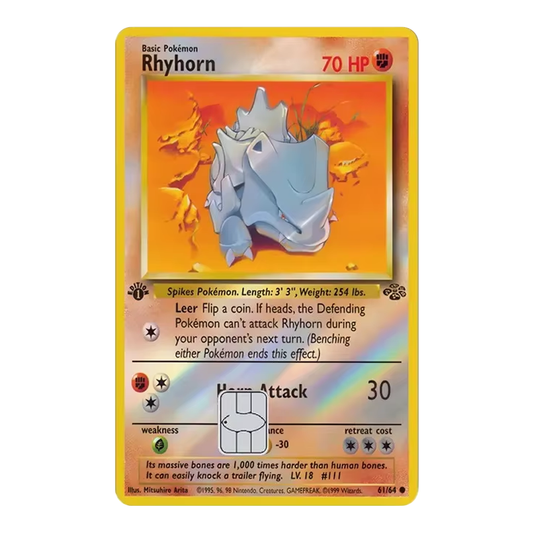 HOLO Rhyhorn PKMN TCG Card Cover Sticker