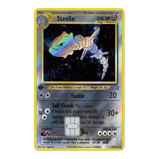 HOLO Steelix PKMN TCG Card Cover Sticker