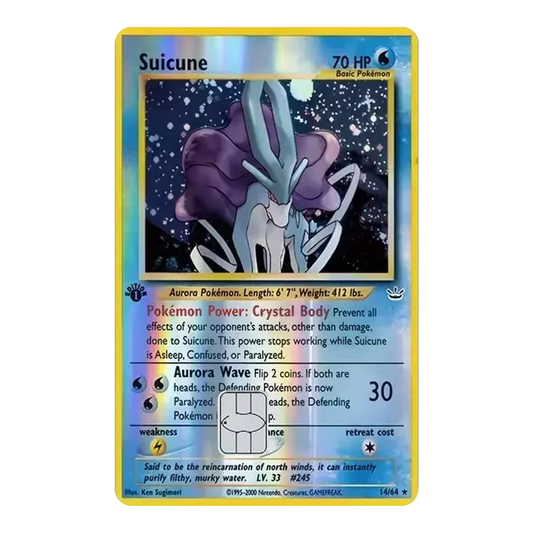 HOLO Suicune PKMN TCG Card Cover Sticker