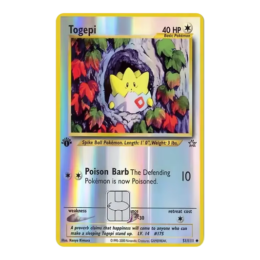 HOLO Togepi PKMN TCG Card Cover Sticker