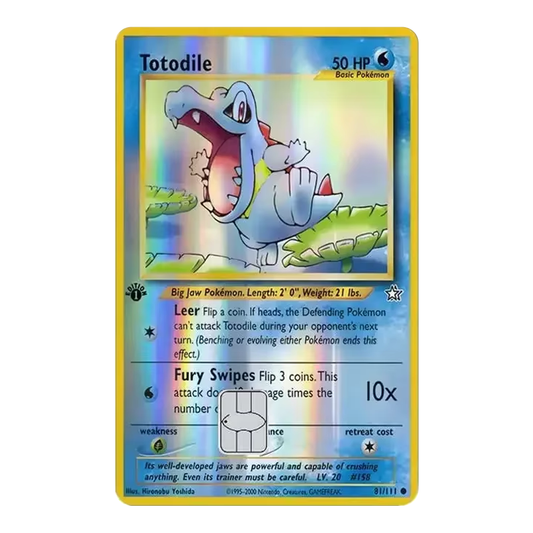HOLO Totodile PKMN TCG Card Cover Sticker