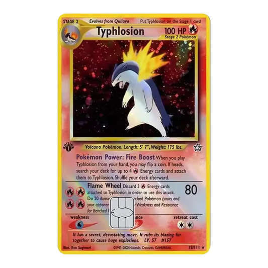 HOLO Typhlosion PKMN TCG Card Cover Sticker