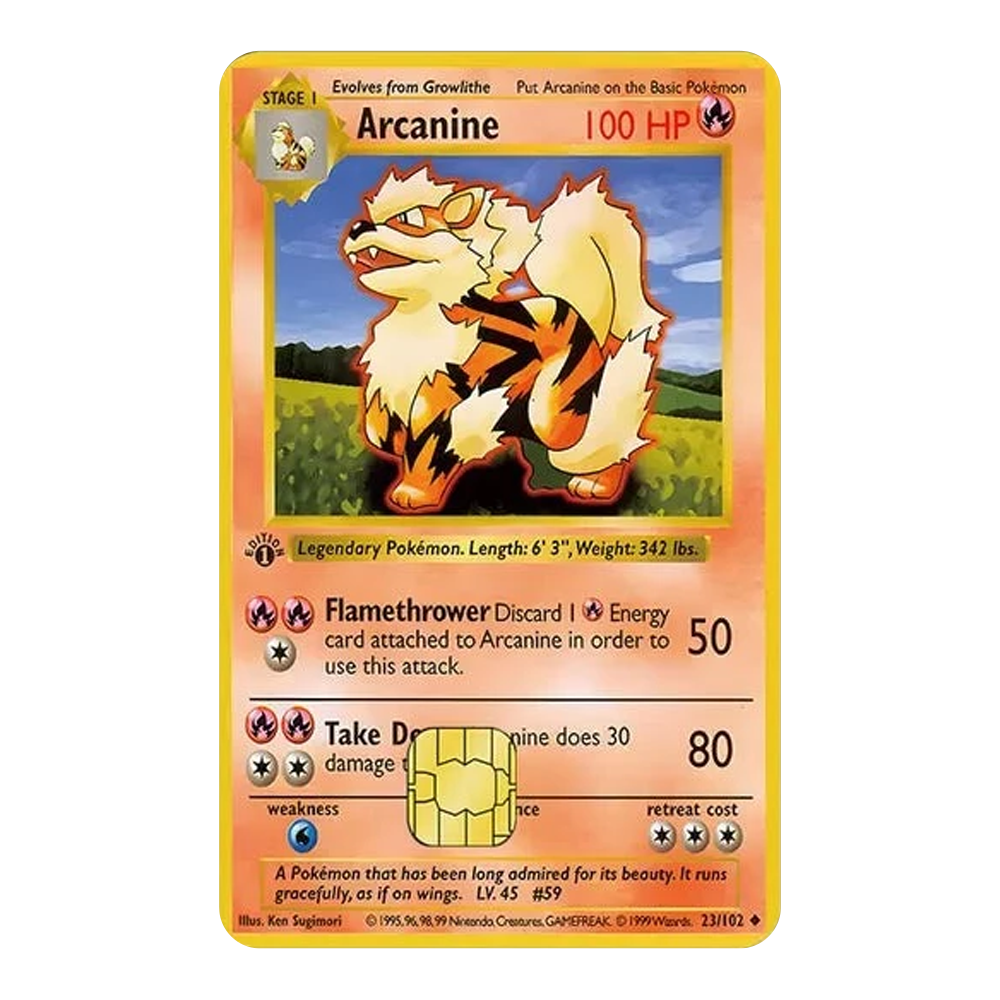 Arcanine PKMN TCG Card Cover Sticker