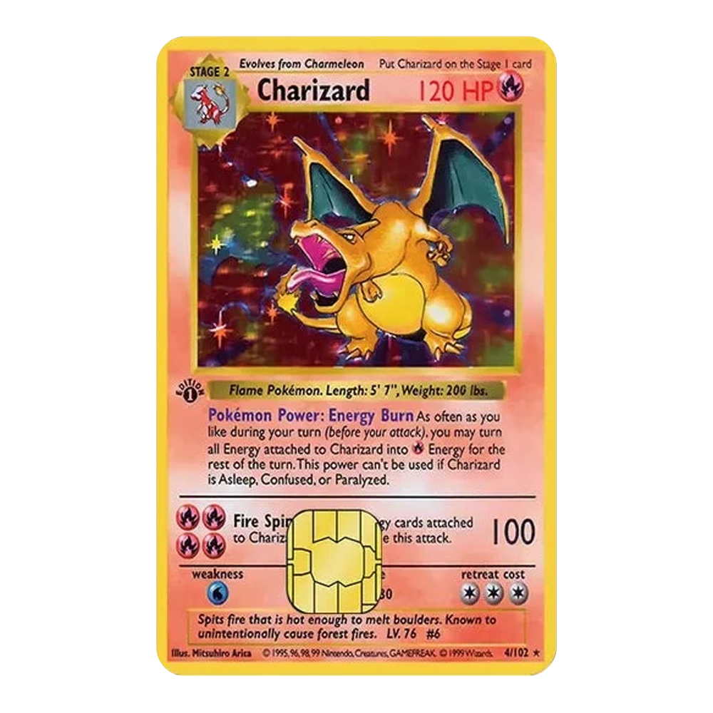 Charizard PKMN TCG Card Cover Sticker