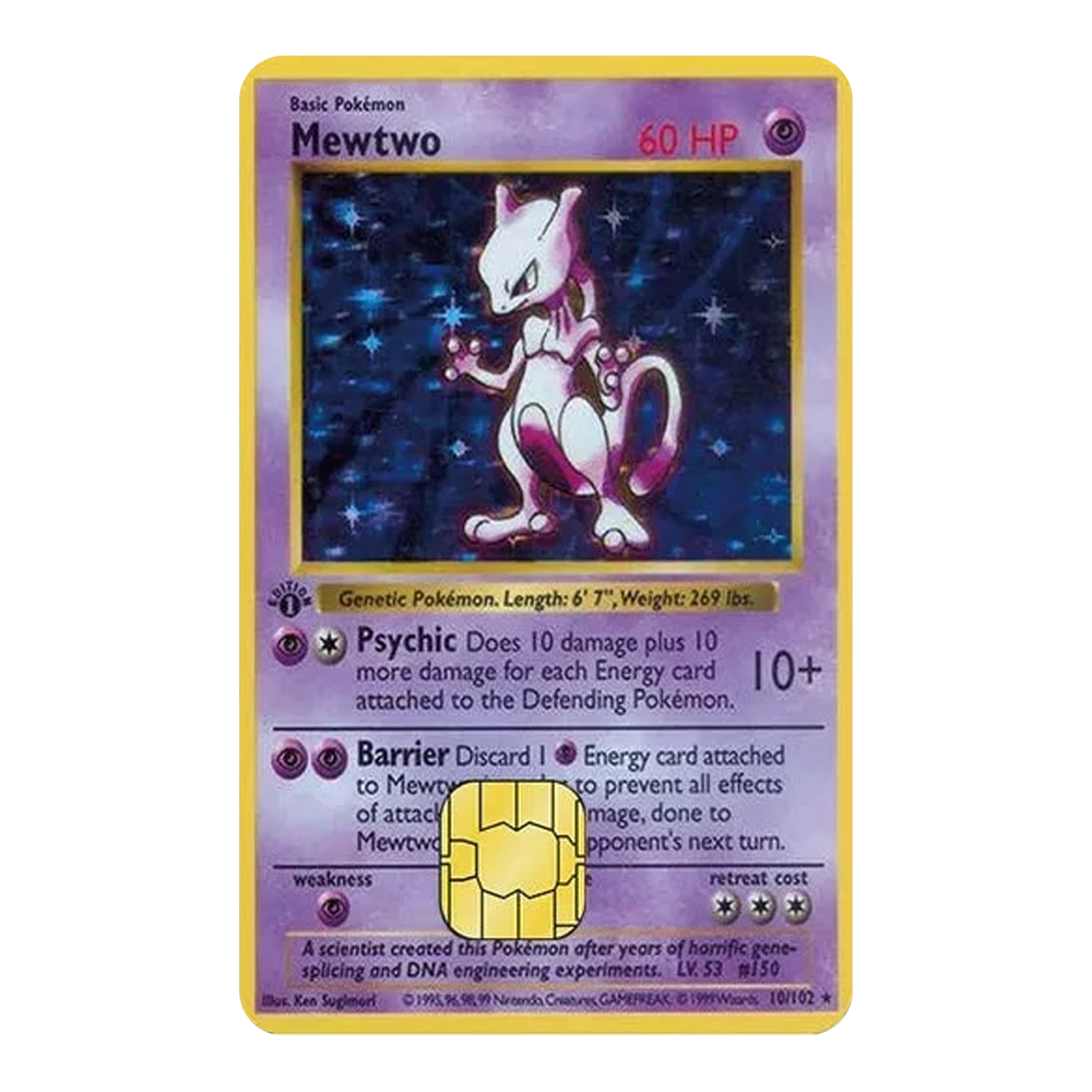 Mewtwo PKMN TCG Card Cover Sticker