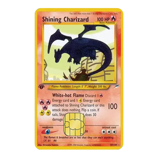 Shining Charizard PKMN TCG Card Cover Sticker