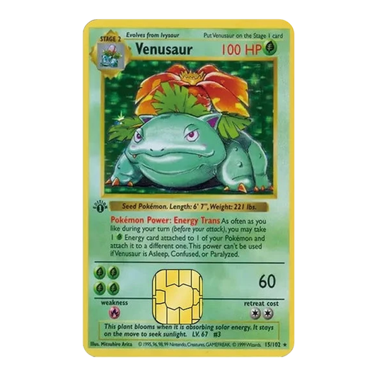 Venusaur PKMN TCG Card Cover Sticker