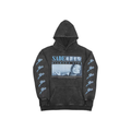 Black washed grey hoodie with Sade Diamond Life graphic and Epic Records logo pattern on sleeves