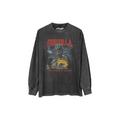 Long-sleeve shirt with Godzilla graphic on a white background