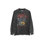 Long-sleeve shirt with Godzilla graphic on a white background