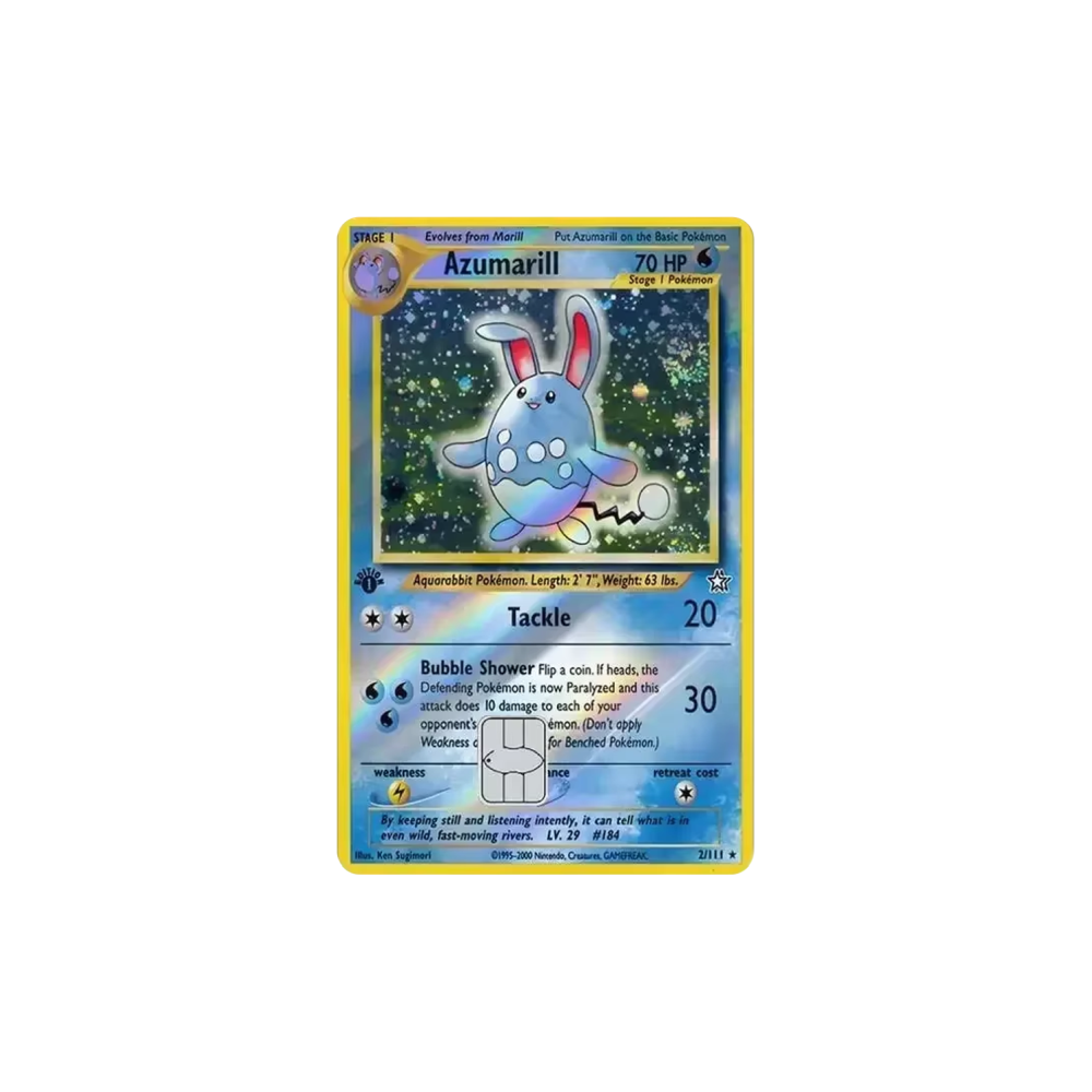 HOLO Azumarill PKMN TCG Card Cover Sticker