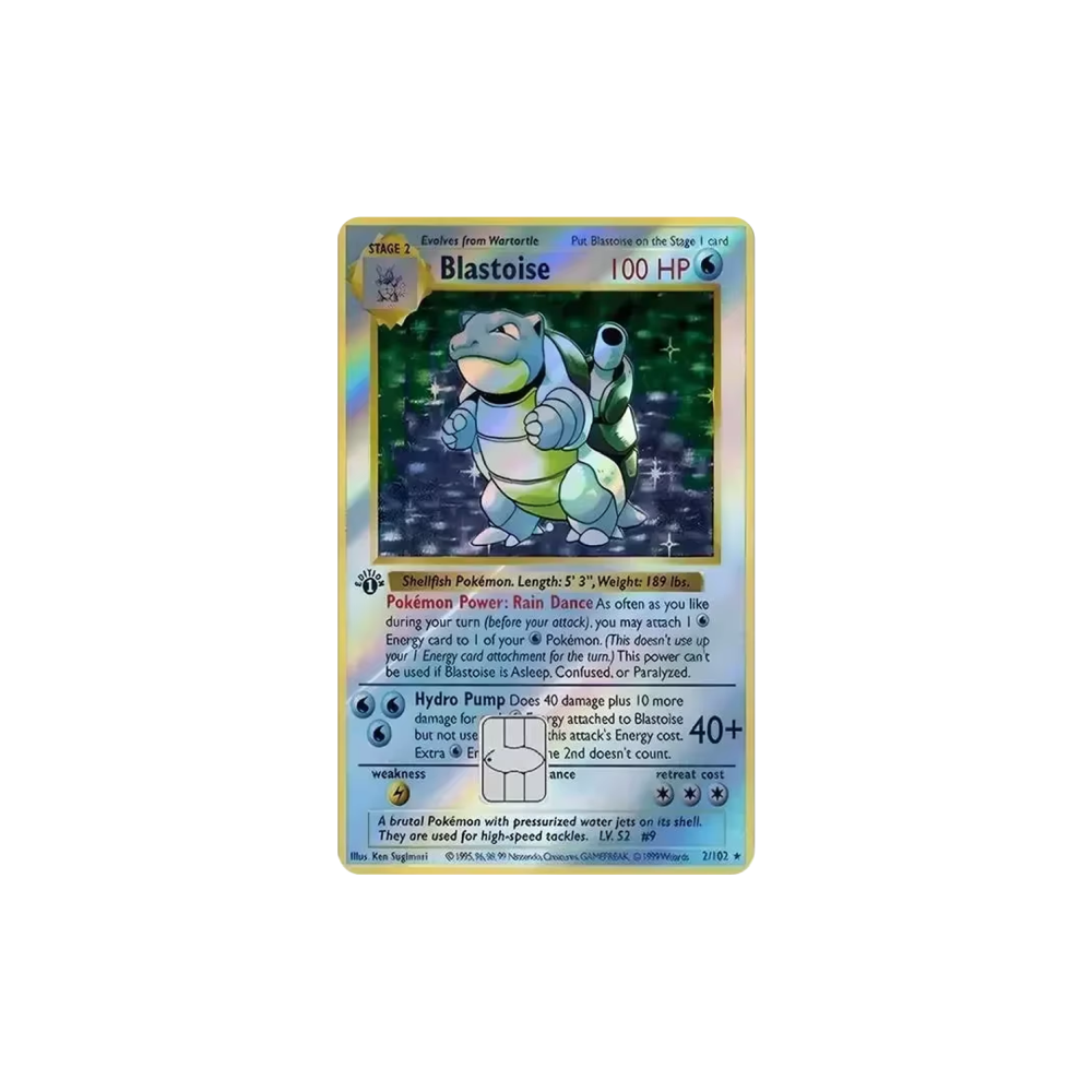 HOLO Blastoise PKMN TCG Card Cover Sticker
