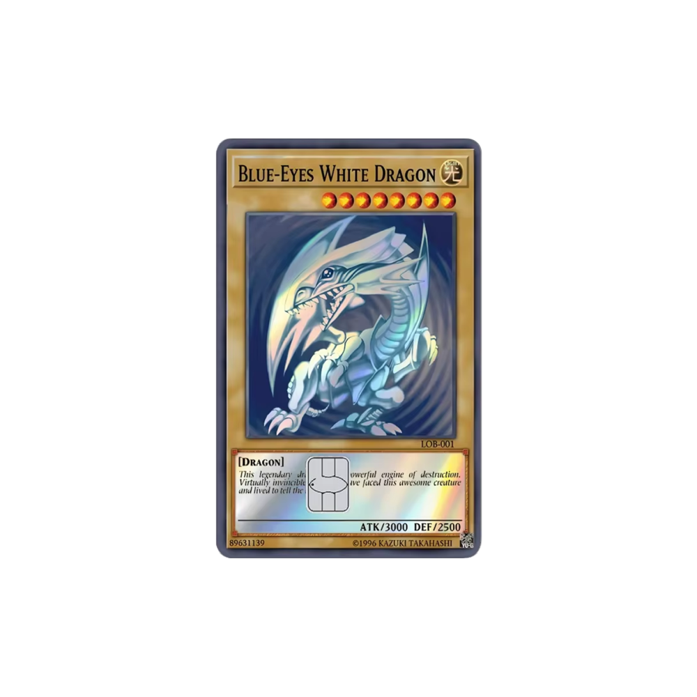 HOLO Blue-Eyes White Dragon YGO! TCG Card Cover Sticker