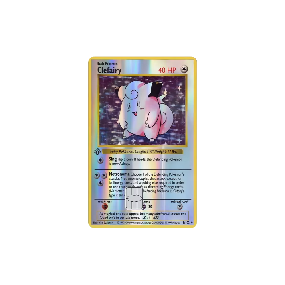 HOLO Clefairy PKMN TCG Card Cover Sticker
