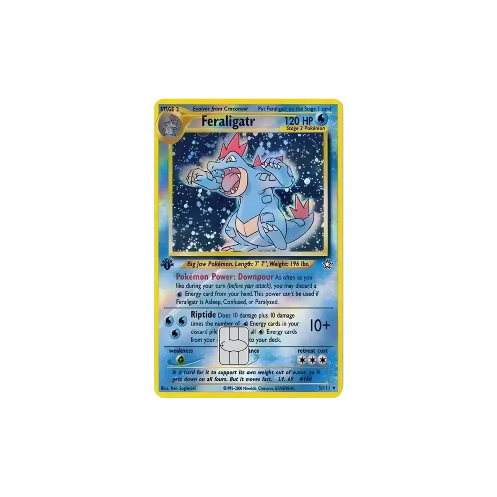 HOLO Feraligatr PKMN TCG Card Cover Sticker