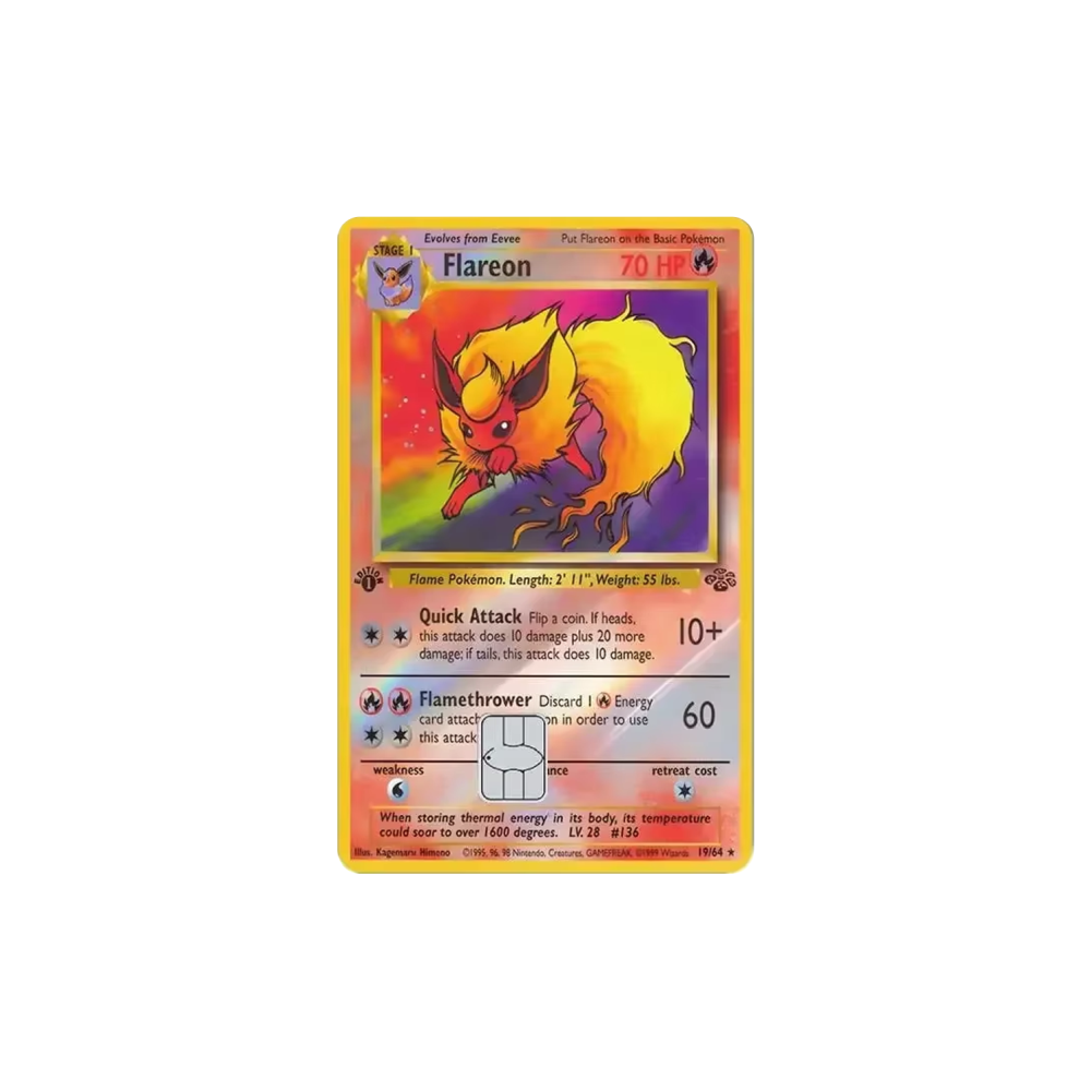 HOLO Flareon PKMN TCG Card Cover Sticker