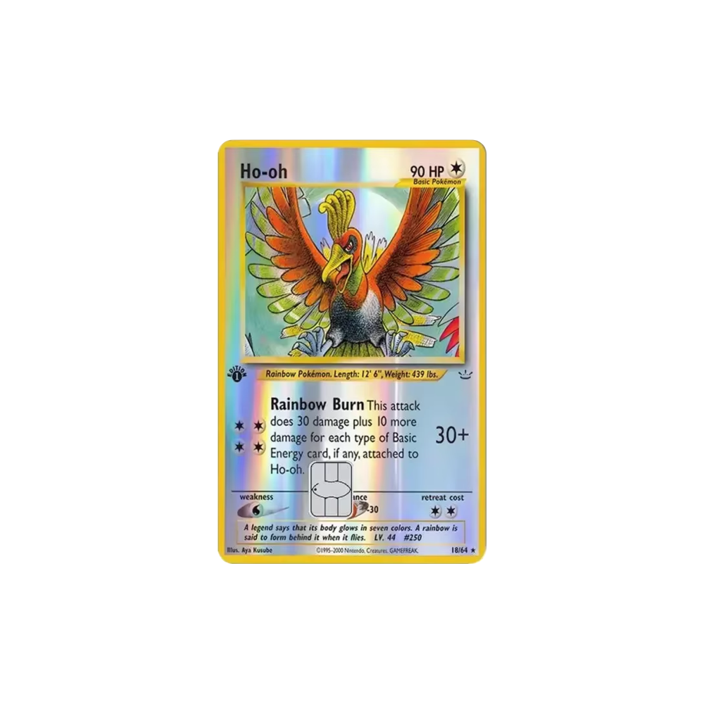 HOLO Ho-oh PKMN TCG Card Cover Sticker