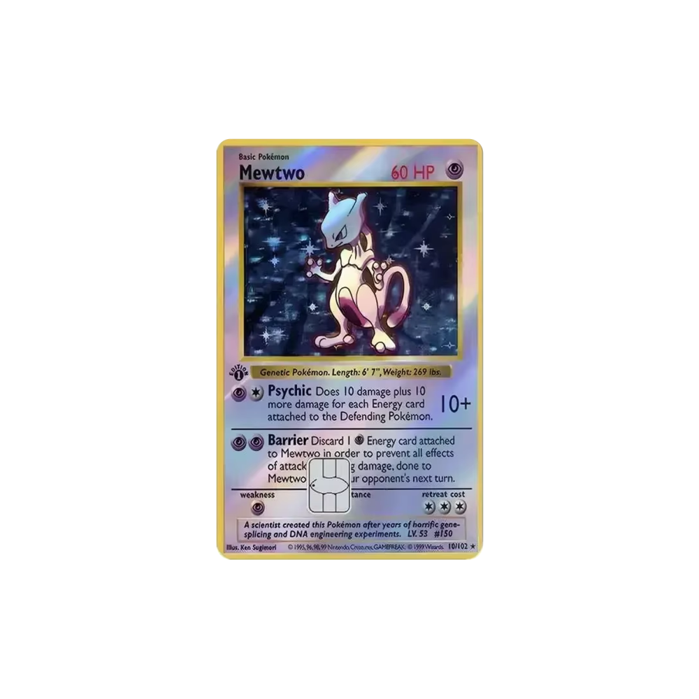 HOLO Mewtwo PKMN TCG Card Cover Sticker