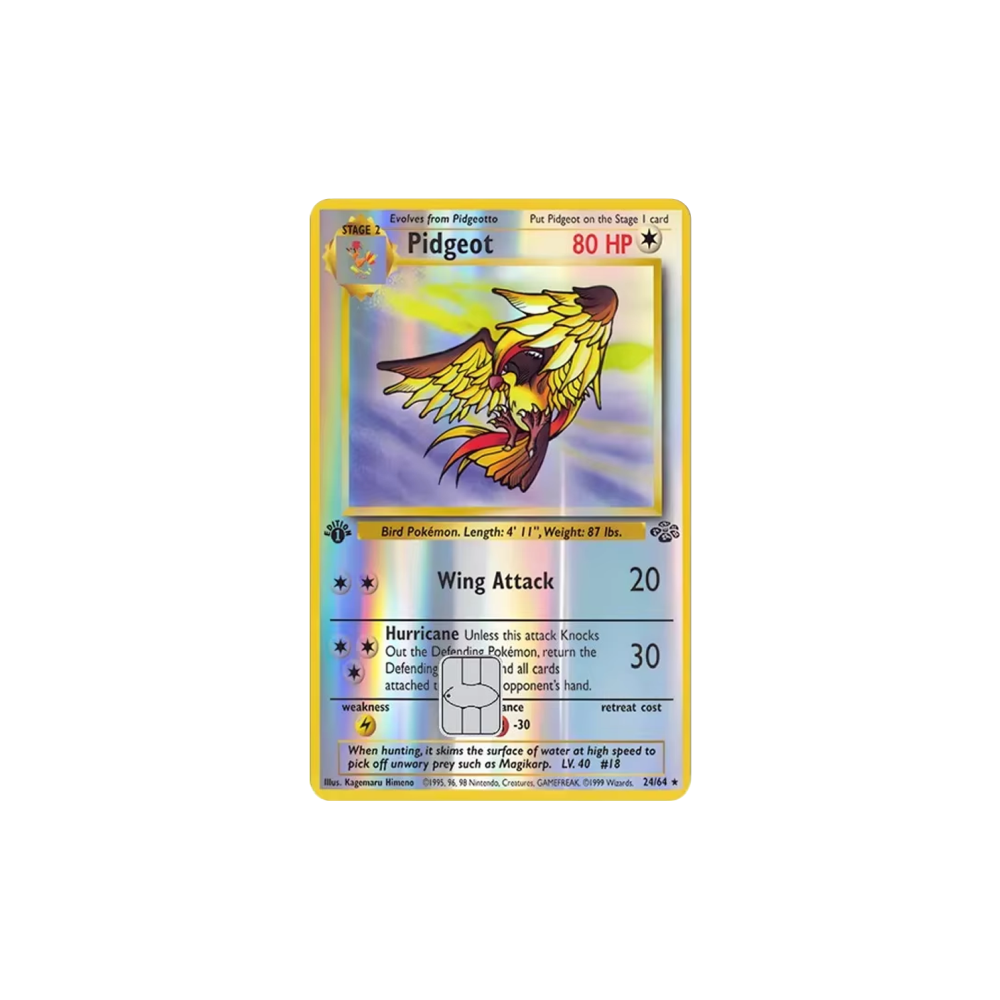 HOLO Pidgeot PKMN TCG Card Cover Sticker