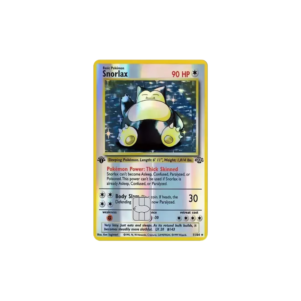 HOLO Snorlax PKMN TCG Card Cover Sticker