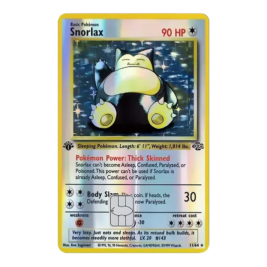 HOLO Snorlax PKMN TCG Card Cover Sticker