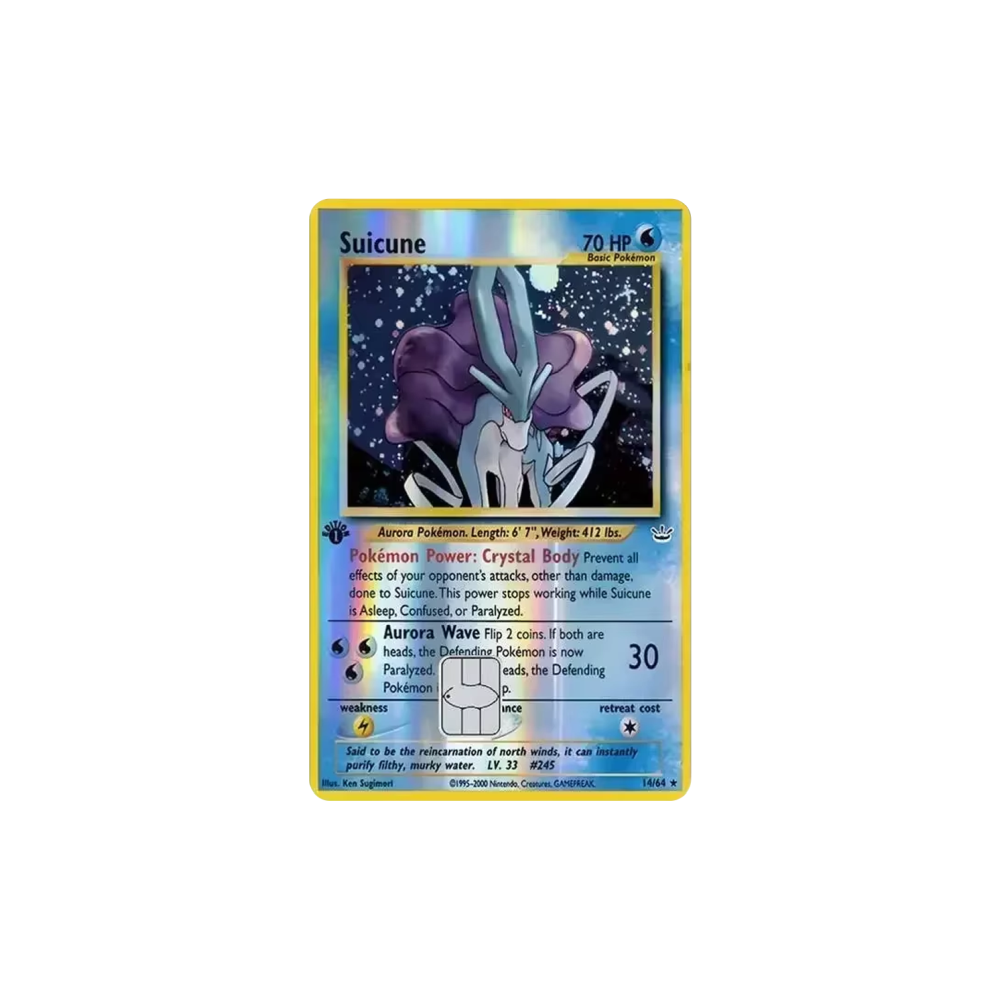 HOLO Suicune PKMN TCG Card Cover Sticker