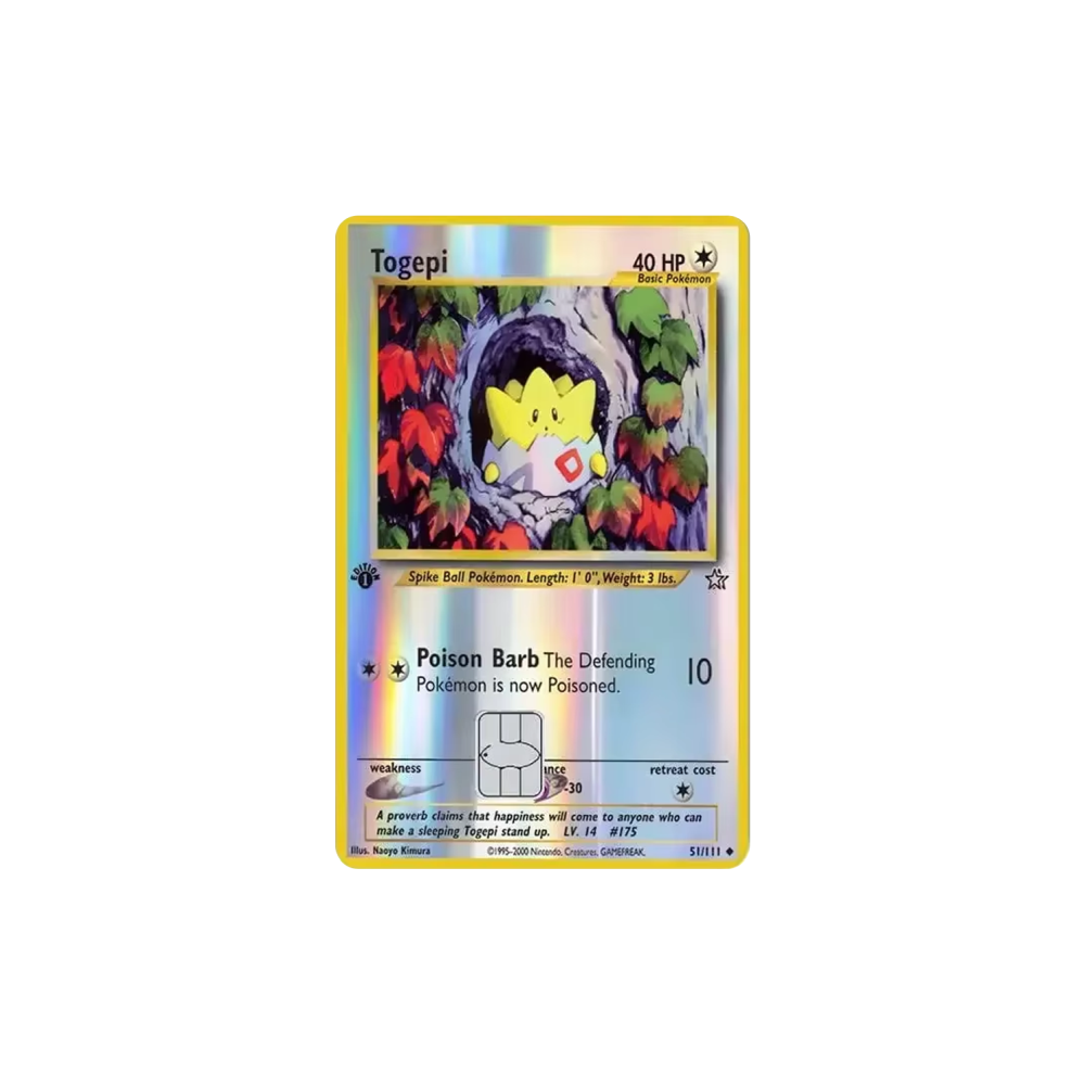 HOLO Togepi PKMN TCG Card Cover Sticker