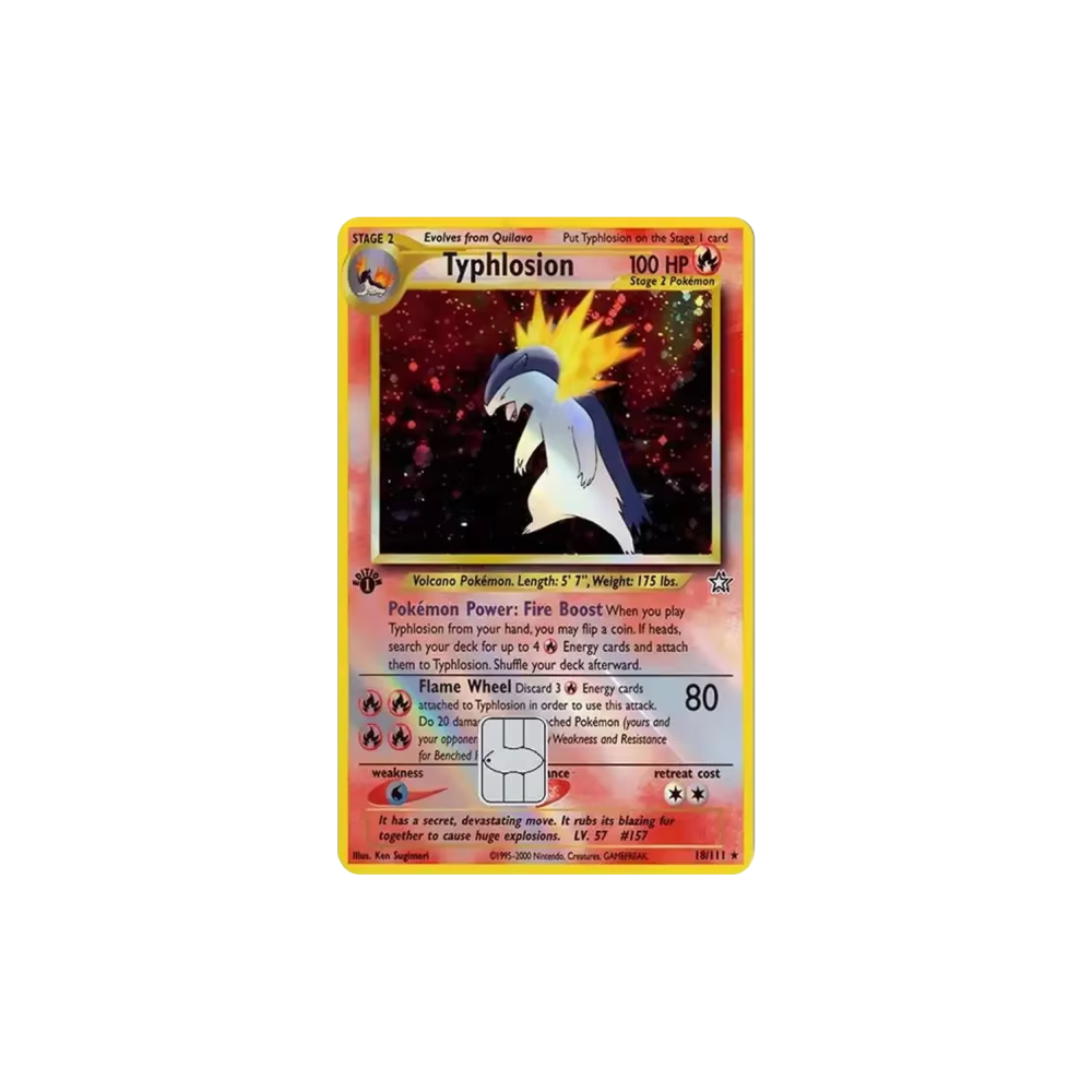 HOLO Typhlosion PKMN TCG Card Cover Sticker