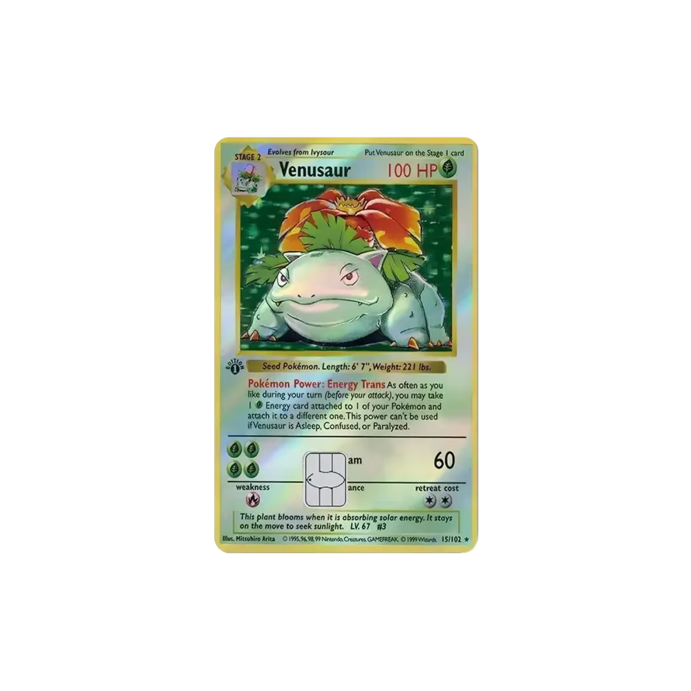 HOLO Venusaur PKMN TCG Card Cover Sticker