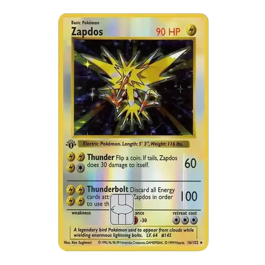 HOLO Zapdos PKMN TCG Card Cover Sticker
