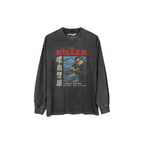 Dark grey long-sleeve shirt with John Woo 'The Killer' graphic and text on a white background