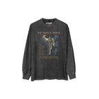 Dark Grey long-sleeve shirt with Hsin Yen Chang 'The Shaolin Temple' graphic and text on a white background
