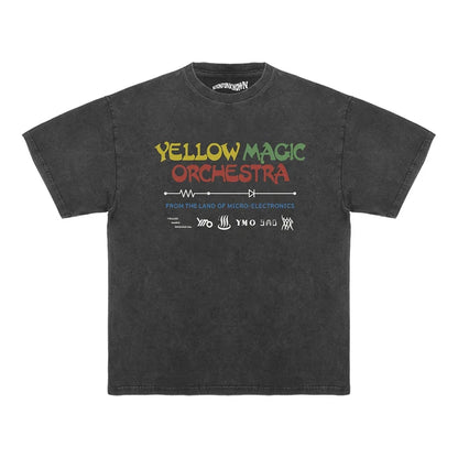From The Land Of Micro Electronics Yellow Magic Orchestra Hosono Sakamoto Takahashi Cotton T-Shirt